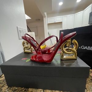 Red Dolce & Gabbana heels patent leather 3.5in heels